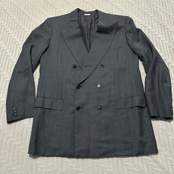 Brioni gray double breasted blazer size 40R